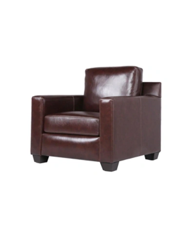 Nice Link Emilyn Leather Topstitched Armchair In Walnut
