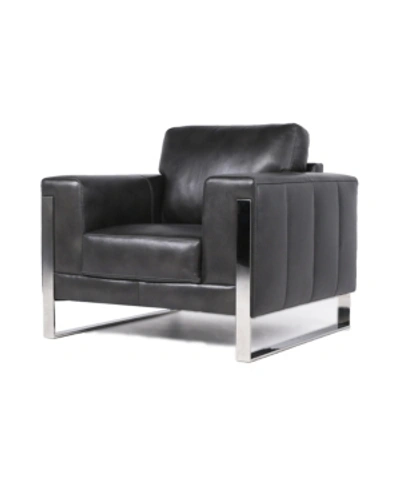 Nice Link Nivry Leather Chair In Grey