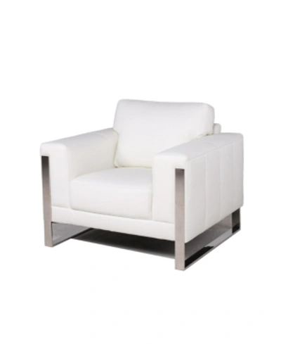 Nice Link Nivry Leather Chair In White