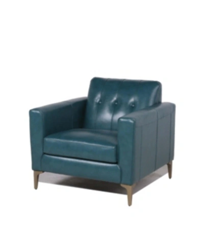 Nice Link Nataylyn Leather Club Chair In Turquois