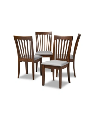 Baxton Studio Minette Modern And Contemporary Dining Chair Set, Set Of 4 In Brown