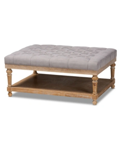 Baxton Studio Lindsey Modern And Rustic Cocktail Ottoman In Gray