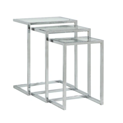 Carolina Classics Eleana Glass Nesting Tables In Silver