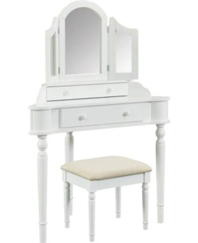 Furniture Of America Cristal Two-drawer Vanity Set In White