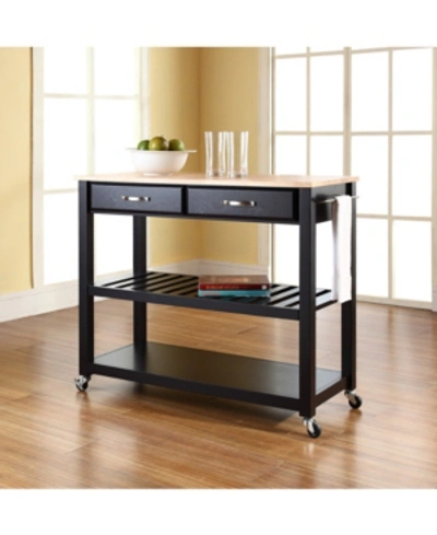 Crosley Stainless Steel Top Kitchen Cart Island With Optional Stool Storage In Black