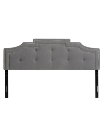 Corliving Headboard With Nail Head Trim, King In Light Gray