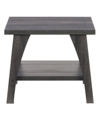 Corliving Hollywood Side Table With Lower Shelf In Dark Gray