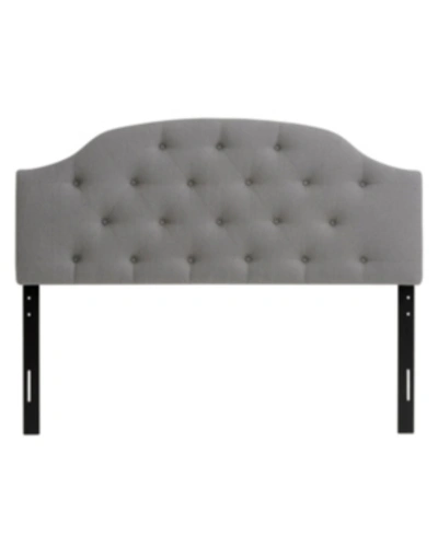 Corliving Calera Tufted Fabric Headboard, Queen In Light Gray