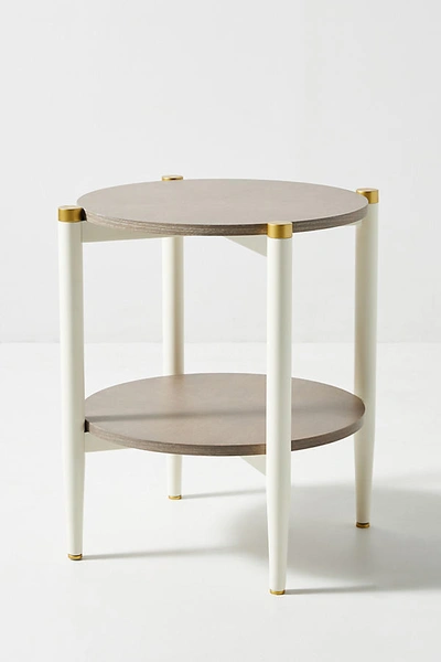 Anthropologie Geo-marquetry Side Table In Grey