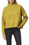 Allsaints Orsa Turtleneck Sweater In Mustard Yellow