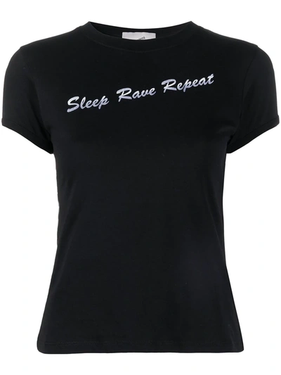 Coperni Slogan Print Fitted T-shirt In Black