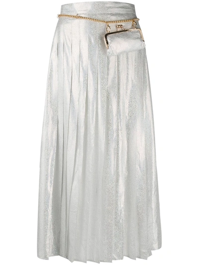 Seen Users Glitter Pleated Skirt In Silver
