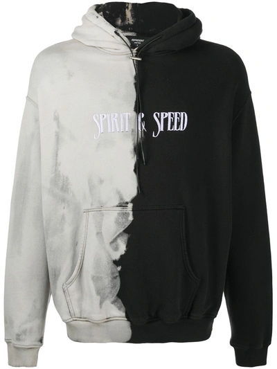 Represent Spirit & Speed Bi-colour Hooded Sweatshirt In Black