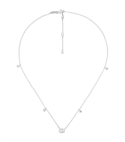 Gucci Gg Running Necklace In White Gold In Undefined