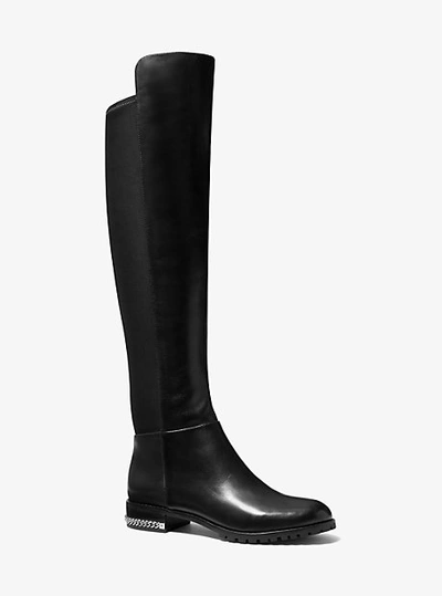 Michael Kors Sabrina Stretch Leather Boot In Black