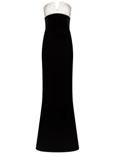 Rasario Two-tone Strapless Gown In Black