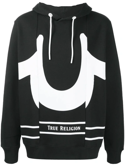 True Religion Logo-print Hoodie In Black