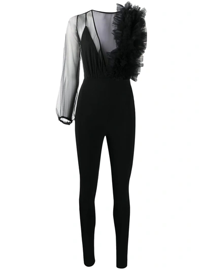 Alchemy Asymmetric Body-con Fit Jumpsuit In Black