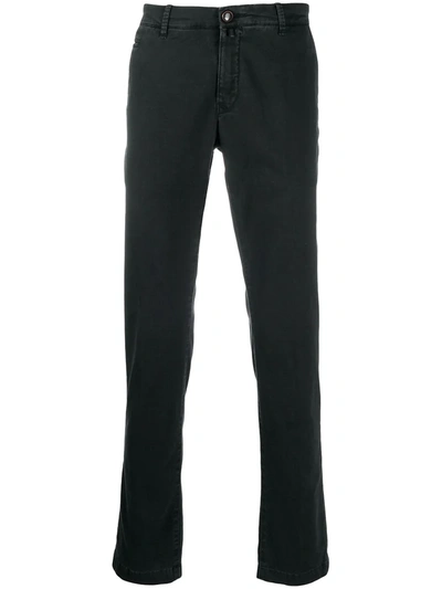 Jacob Cohen Bobby Stitch Stretch-cotton Trousers In Black