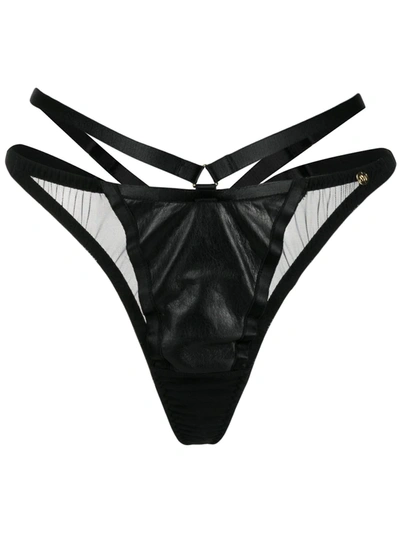 Something Wicked Mia Leather & Mesh Thong