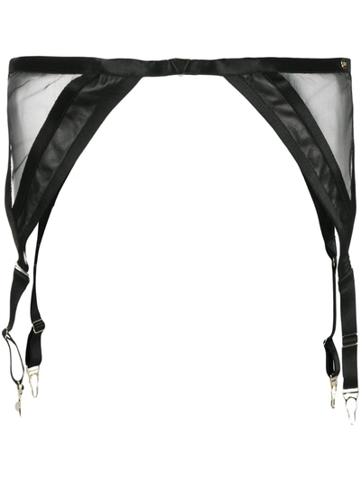 Something Wicked Mia Semi-sheer Suspenders In Black