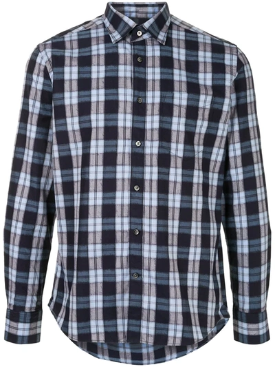 D'urban Patch-pocket Plaid Shirt In Blue