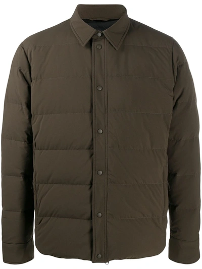 Aspesi Quilted Feather Down Jacket In Brown