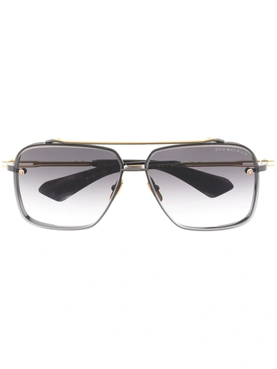 Dita Eyewear Mach 6 Square-frame Sunglasses In Black