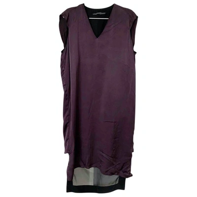 Pre-owned Allsaints Silk Mid-length Dress In Purple