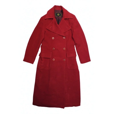 Pre-owned Fendi Wool Trench Coat In Red