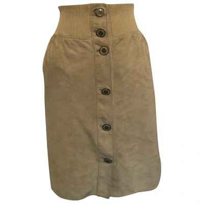 Pre-owned Loewe Beige Suede Skirt
