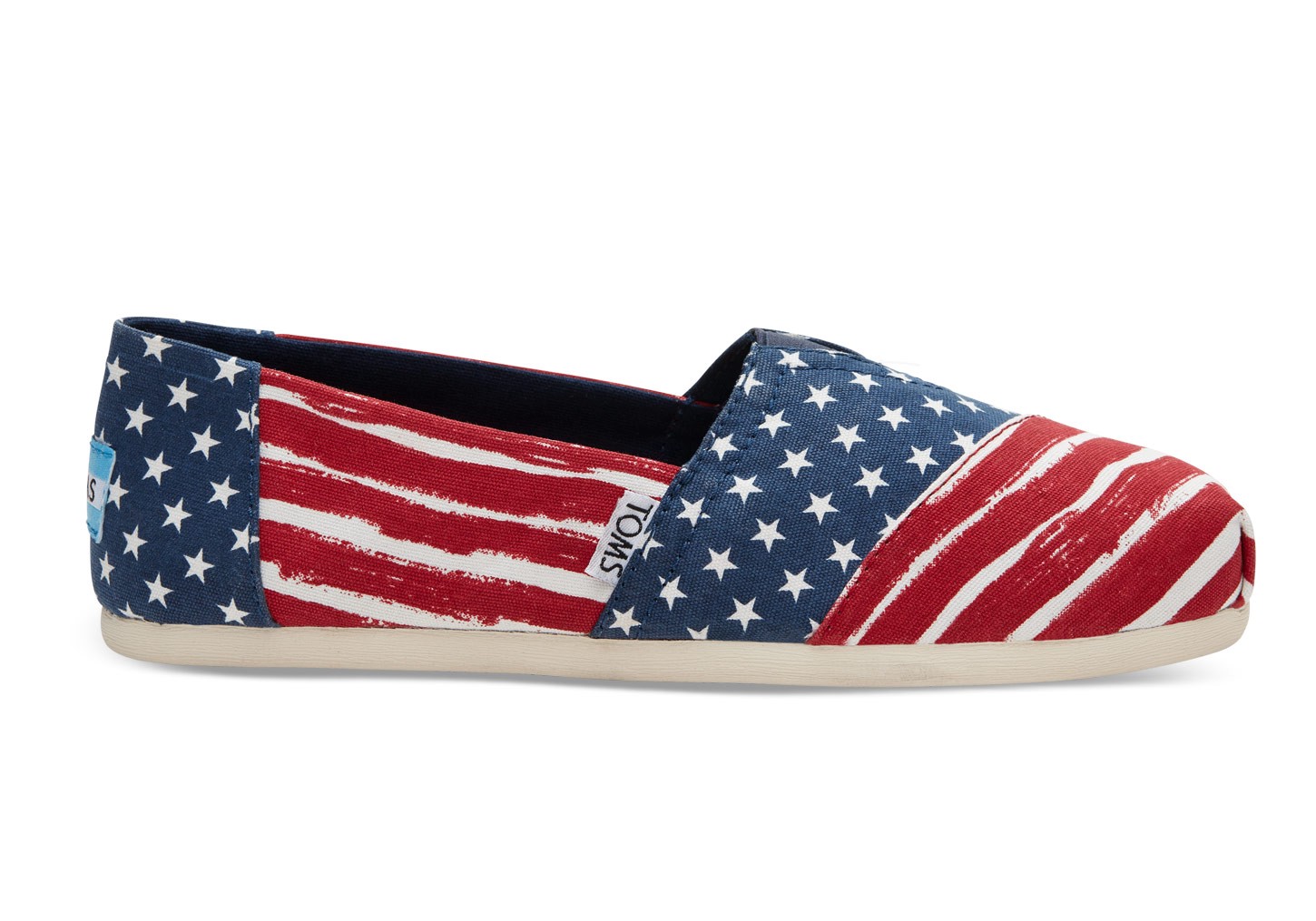 Toms Red And Navy Americana Painted Stripe Print Women's Classics Slip ...