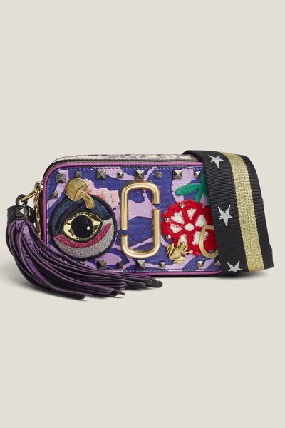 Marc Jacobs Tapestry Snapshot Camera Bag In Purple Multi