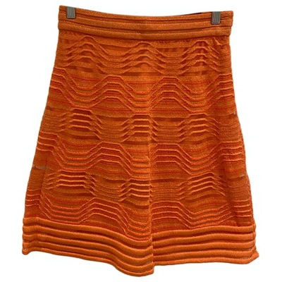 Pre-owned M Missoni Glitter Mid-length Skirt In Orange