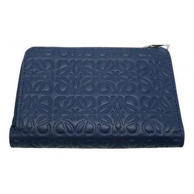 Pre-owned Loewe Leather Small Bag In Navy