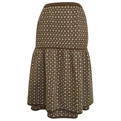 Pre-owned Valentino Wool Mid-length Skirt In Beige