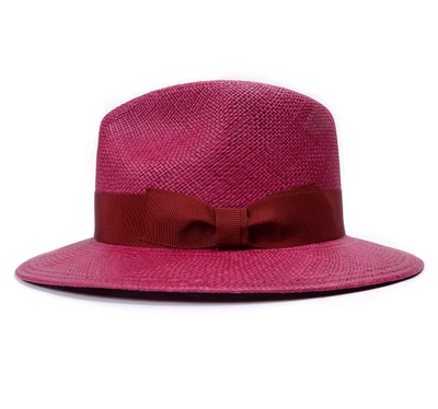 Del Toro X Cambiaghi Limited Edition Collaboration Raspberry Panama Straw Hat