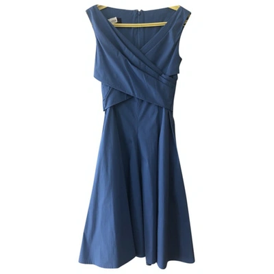 Pre-owned Talbot Runhof Blue Cotton - Elasthane Dress