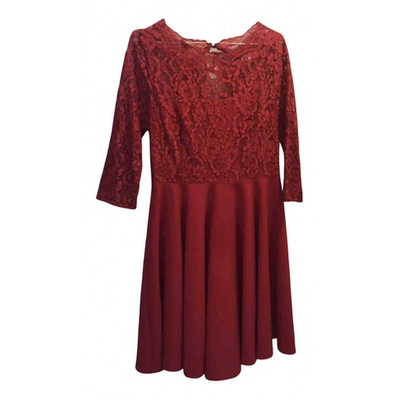 Pre-owned Claudie Pierlot Lace Mid-length Dress In Red