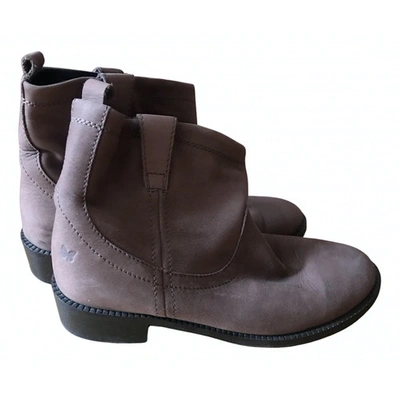Pre-owned Max Mara Ankle Boots In Brown
