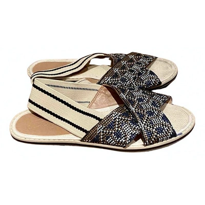 Pre-owned Anthropologie Leather Flip Flops In Multicolour