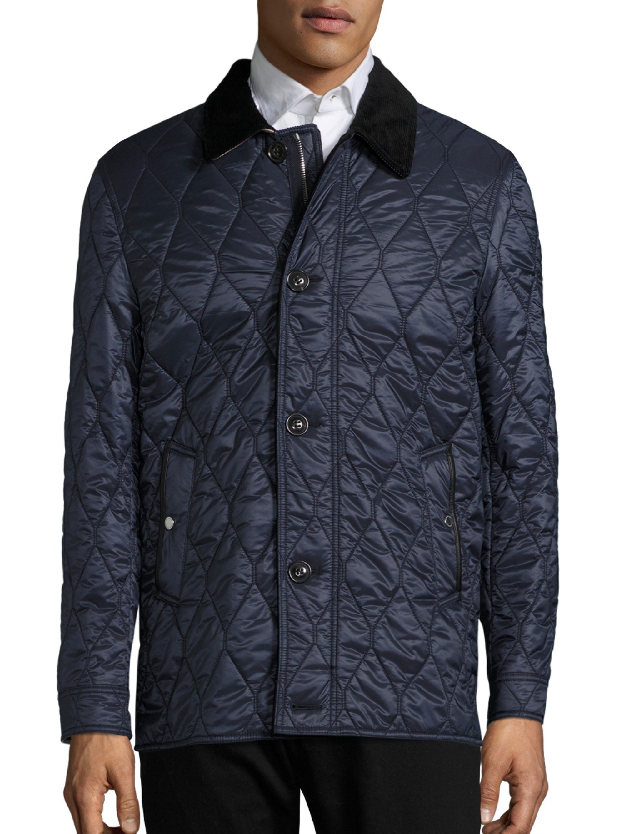 burberry quilted jacket navy