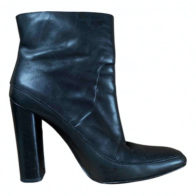 Pre-owned Alexander Wang Leather Ankle Boots In Black