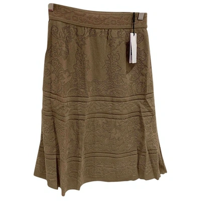 Pre-owned M Missoni Mid-length Skirt In Camel