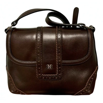 Pre-owned Hugo Boss Leather Crossbody Bag In Brown