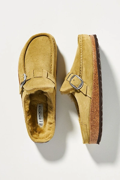 Birkenstock Buckley Shearling-lined Clogs In Yellow