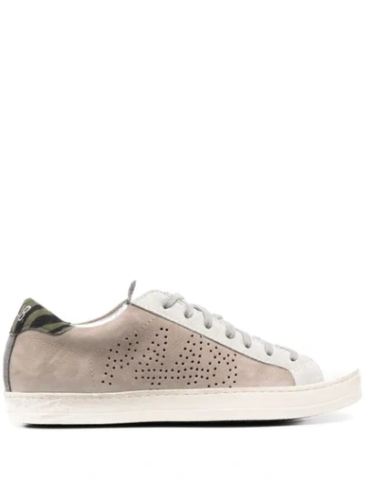 P448 John Perforated Low-top Trainers In White