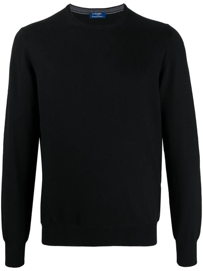 Barba Napoli Round Neck Jumper In Black