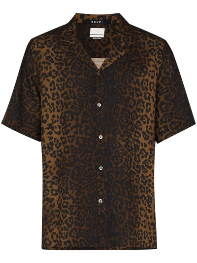 Ksubi Men's Prowler Leopard-print Camp Shirt In Brown