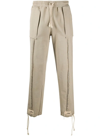 Val Kristopher Exposed Seam Track Trousers In Neutrals